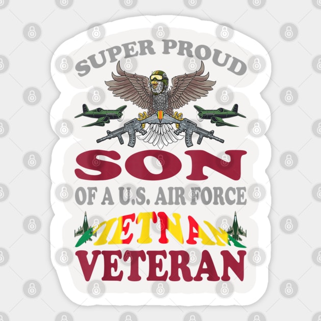 Vintage Super Proud Son of a U.S. Air Force Vietnam Veteran Sticker by Christyn Evans